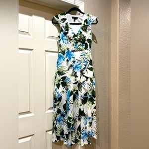 Banana Republic Tropical Hi Low Ruffled Dress Sz 0P